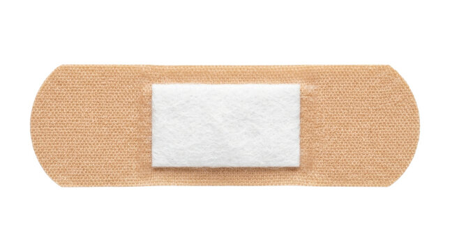 Adhesive bandage for skin wound care on a transparent background PNG file