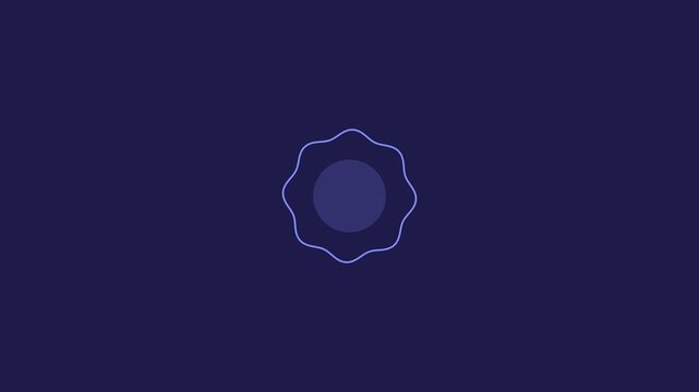Abstract blue circular waves pulsating in a harmonic oscillation pattern on dark background