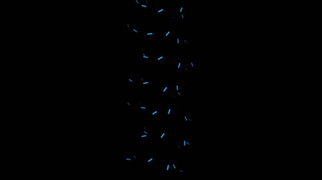 Abstract blue data shards floating vertically in digital space on a black background