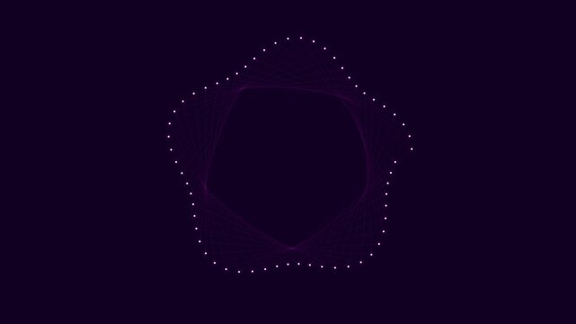 Abstract purple geometric bloom patterns rotating symmetrically on a dark background