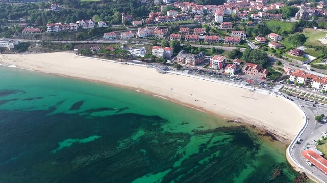 Aerial View of the Historic Village of Comillas at Sunrise, Cantabrian Coast, Northern Spain