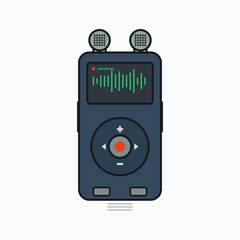 Naklejka premium Modern Digital Voice Recorder with Audio Waveform Screen