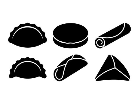 Premium Mexican Cuisine & Street Food Silhouette Icon Collection