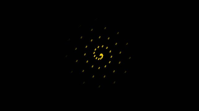 Geometric golden spiral hierarchy animation with glowing dots rotating on black background