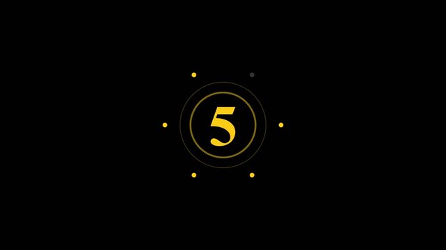 Gold numbered circles from one to six with glowing progress dots on black background