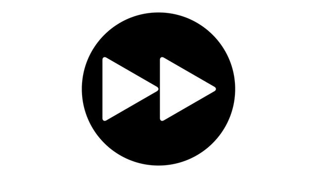 Fast forward animation, media player control symbol, minimalist ui interface.