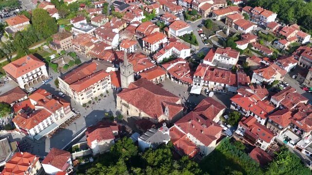 Aerial View of the Historic Village of Comillas at Sunrise, Cantabrian Coast, Northern Spain