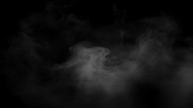 Dark smoky fog effect with dense black background for mysterious and atmospheric design