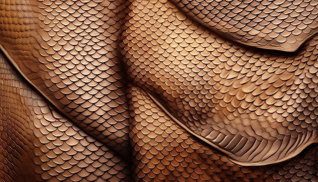 Python Snake Skin Animal Print Background In Brown And Beige Reptile Scale Texture