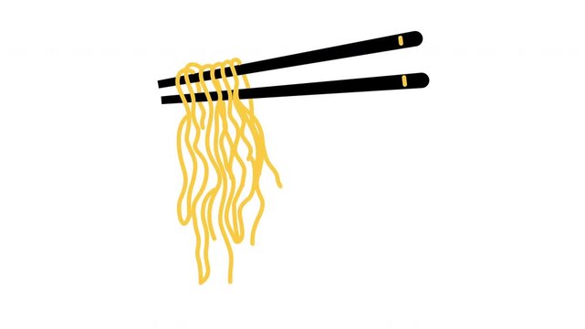 noodle on chopstick illustration