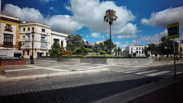 Statue of horses and carriage in Plaza del Mamelon, Jerez de la Frontera