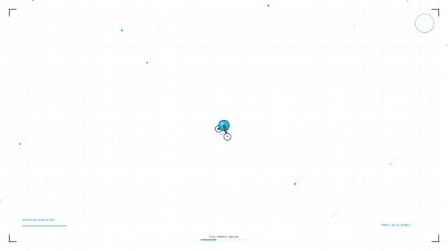 Floating 3d molecular structures on white background