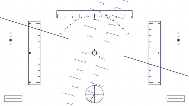 Aircraft heads up display interface animation with flight telemetry