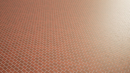 Obraz premium Concept or conceptual vintage or grungy brown background of brick texture floor as a retro pattern layout. A 3d illustration for construction, architecture, urban and interior design