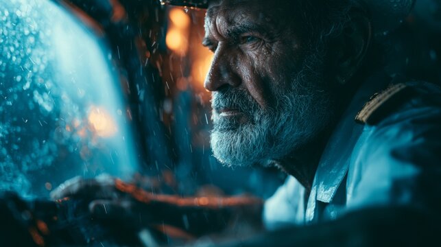 Portrait of a man who is a ship's pilot and sailor.