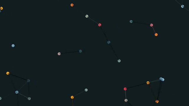 Abstract Network Dots and Lines in Dim Space Creating Subtle Connections