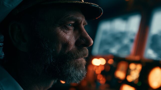 Portrait of a man who is a ship's pilot and sailor.
