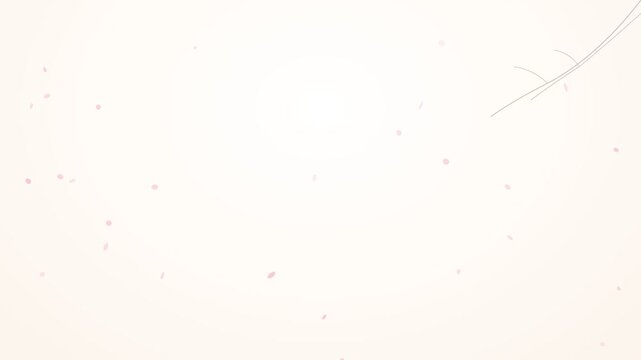 Cherry Blossom Petals Drifting On Soft Cream Background