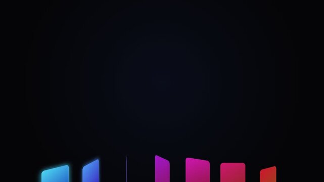 Card Flip Animation Gradient Cards Rotating On Dark Minimal Interface