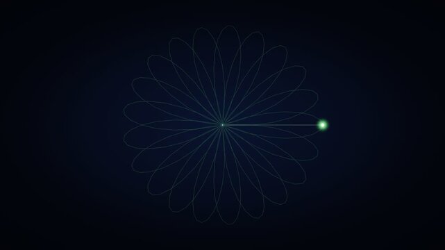 Rose Curve Spirograph Pattern With Glowing Tracing Point Motion