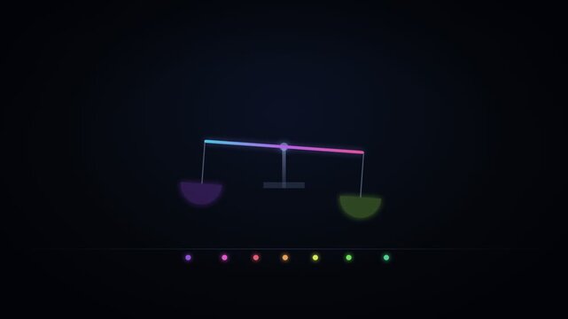 Chroma Balance Beam Tilts Neon Scale With Glowing Color Pans