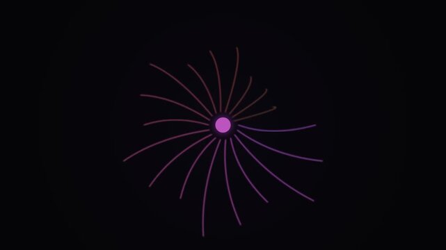 Lines Bloom From Glowing Center In Radial Neon Energy Burst