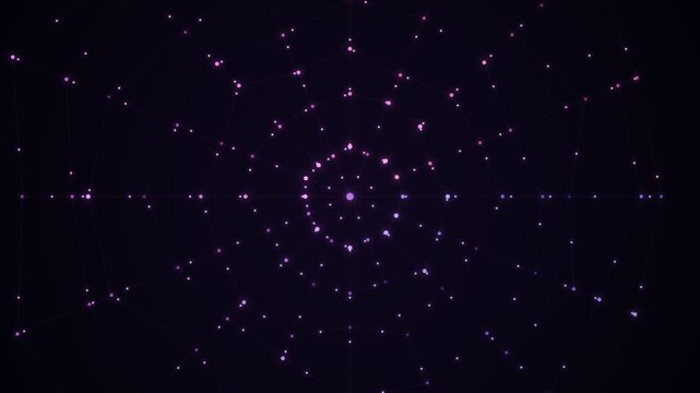 Web Glowing Digital Nodes Connected In Dark Abstract Network