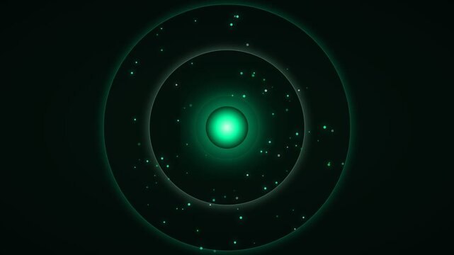 Energy Glowing Particles Orbital Energy Floating In Dark
