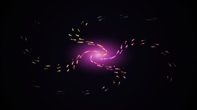 Galaxy Spiral Swirls With Glowing Core And Cosmic Light Trails
