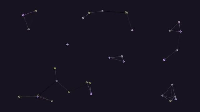 Abstract Constellation Patterns Forming in Dark Night Sky