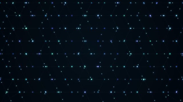 Network Glowing Digital Nodes Connected In Dark Abstract