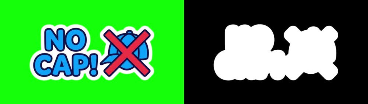 Gen Z slang sticker pack collage, internet culture badges, stop motion animation on green screen