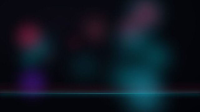 Bokeh Glowing Abstract Digital Geometric In Dark Modern