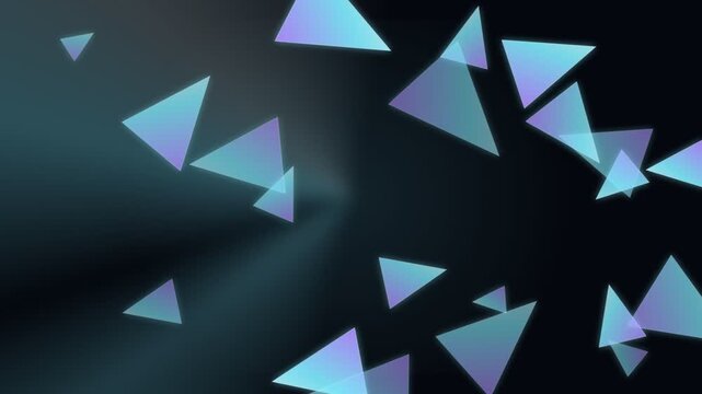 Glacier Shards Of Translucent Triangles Drifting Through Dark Teal