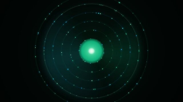 Orbital Glowing Particles Orbital Energy Floating In Dark