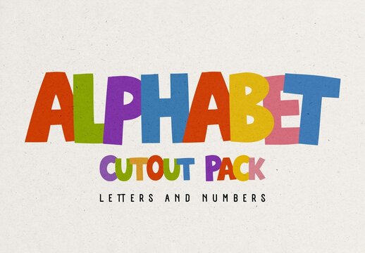 Cutout Alphabet And Numbers Pack For Design And Branding