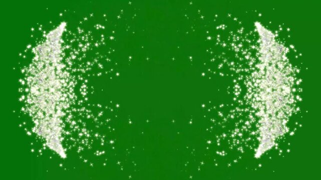 Elegant glitter star line motion with blue sparkle burst highlights and seamless twinkling light effectsGlittering star line and circle sparkle on green background, pixie dust path 4k animation