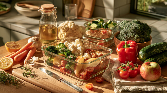 Modern kitchen promoting healthy eating habits, balanced meals and blood sugar management for diabetes and insulin resistance.