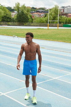Runner smiling