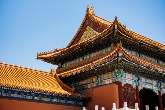 Visit to an ancient structure in China during bright daylight