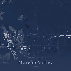 Obraz premium Blueprint Map of Moreno Valley, United States | Architectural Line Art Poster