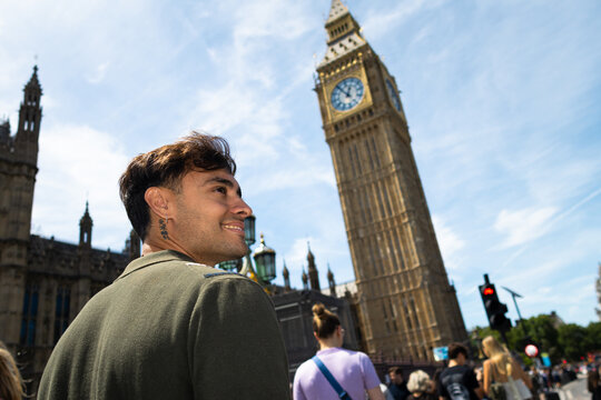 Traveler exploring Westminster with Big Ben in the background