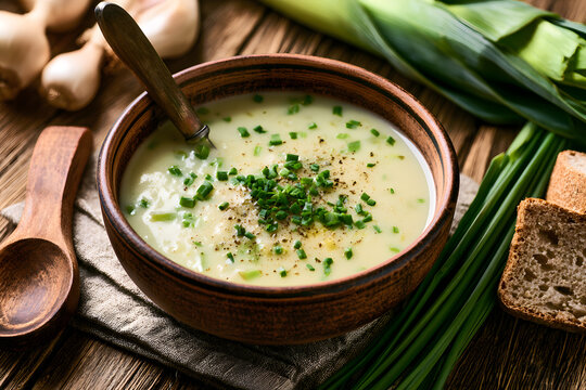 A homemade, delectable Leek Cream Soup