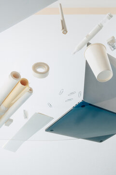 Architect studio  glass working desk 