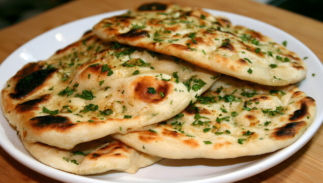 herbed garlic bread on a platter