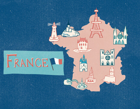 Tourist map of France