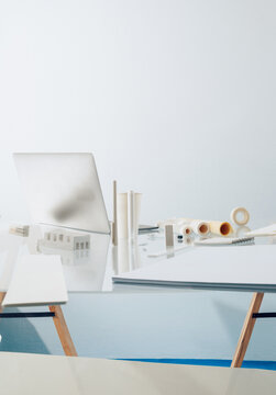 Architect studio  glass working desk 