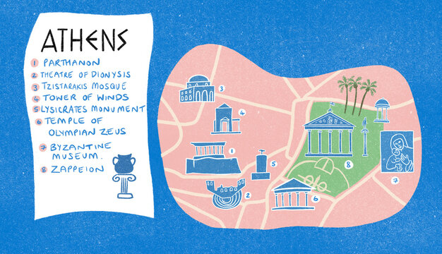 Tourist map of Athens
