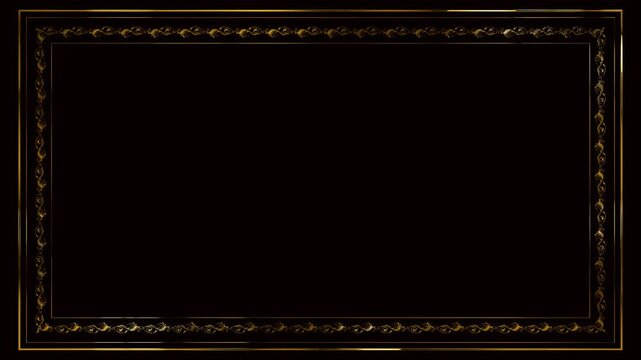 golden frame floral ornament on the alpha channel background