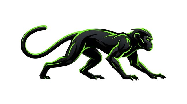 Stylized aggressive monkey mascot logo in black and neon green